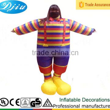 DJ-CO-123 Adult Chub Circus Clown Inflatable Blow Up Color Body Halloween Costume Jumpsuit