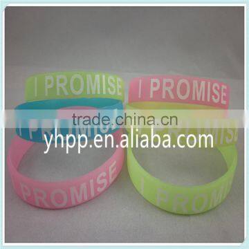 Custom I Promise GLOW IN THE DARK Silicone Adult Size Wristband Bracelet James B14(2)