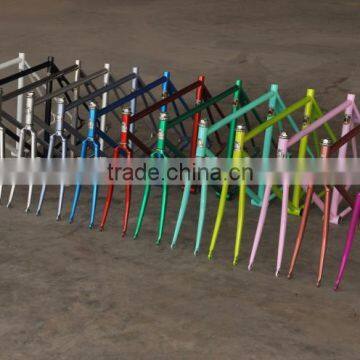 Single speed steel frame retro bicycle frame colorful retro frame with lugs