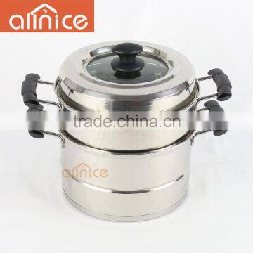 Hot Selling 2-tier Chinese Double Boiler Pot With 26/28cm Options and Encapsulated Bottom Steamer Pot photo-2