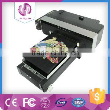 A3 size 8-color inkjet world class digital flatbed t-shirt printer_Qingdao Unique