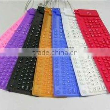 109keys waterproof and silent silicone foldable keyboard