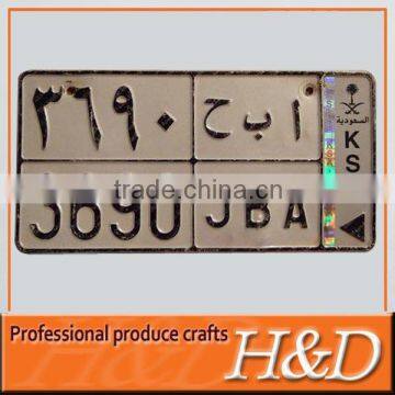 Popular Customized Vehicle Serial Aluminum Embossed Number Plate