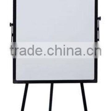 Height adjustable round tubes tripod flip chart magnetic whiteboard with stand for office use