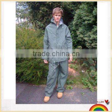 Outdoor waterproof heavy duty rainsuit pvc polyester uniforms