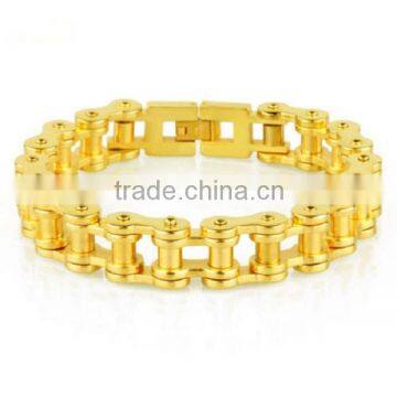 Wholesale cheap personalised stainlesss steel 18k saudi gold jewelry bracelet