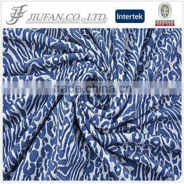 Jiufan Textile 2016 New Fashion Super Soft Rayon Polyester Spandex Denim Jacquard Knit Fabric For Ladies Dress Quality Choice photo-3