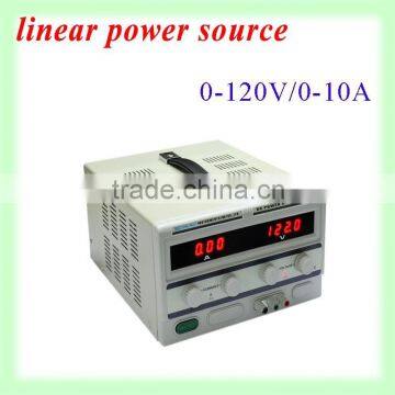 0-120V/0-10A single output dc power supply,Voltage/current adjust knob with rough and meticulous adjustable