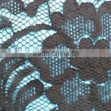 Black Flowers Cotton Nylon Lace Fabric Embroidery African Voile Lace Cord Lace Fabric