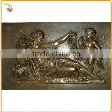 Handmade Mother And Child Bronze Wall Relief Sculpture