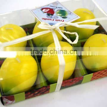 6pcs packing lemon shape scented fruit candle