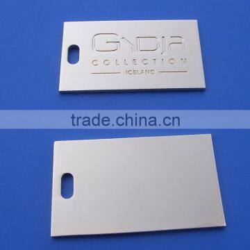 gold plating engraved metal plates with webbing hanging hole