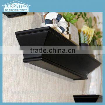 Black Three-piece Wooden Wall Mounted Rack photo-2