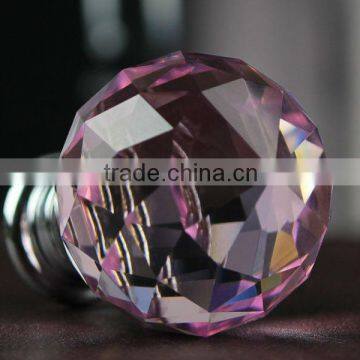 Round Pink Crystal Ball Crystal Furniture Knob/Knobs