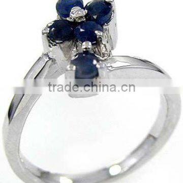 Genuine Blue Sapphire & .925 Sterling Silver Ring Jewelry Ring Wholesale Silver Jewelry