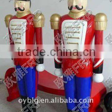 fiberglass christmas standing soldier sculpture decoration