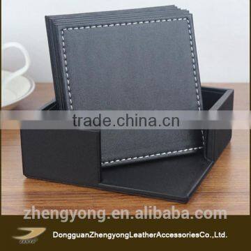 Cup mat pad table protector, anti-slide, various shapes, in pu leather