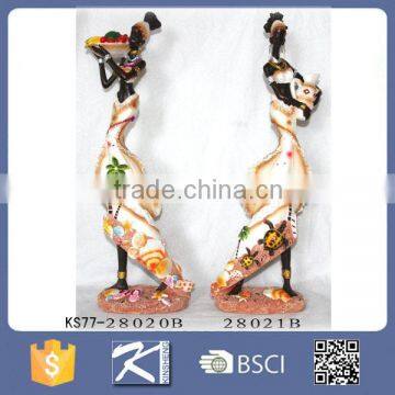 Hot Sale Polyresin Figurine Black African Woman Painting