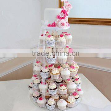 Well polished edge Acrylic Cake Stand Cupcake Wedding Dessert Display Round Tower Holder