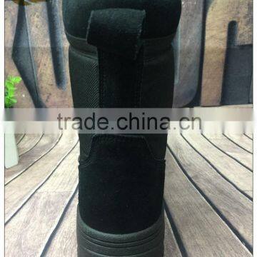 Black Leather Rubber Outsole Army Military Combat Boots for Man photo-5