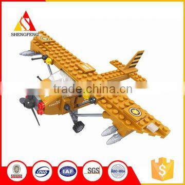 Military set toys aircraft intelligent building block