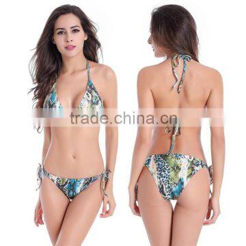 Sexy Fashion Swimsuit Low Waist Green Snake-grain Beach Bikini Set Plus Size 4XL