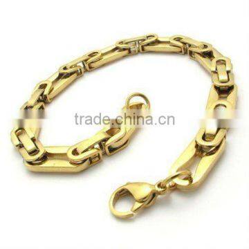 wholesale 2012 new fashion simple yellow gold men bracelets