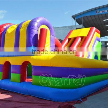 commercial grade rainbow inflatable obstacle course for children