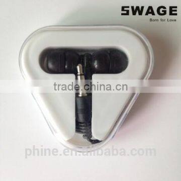 PH-E05 free sample earphone with plastic box packing, black earbuds, promotion earphones for chistmas day