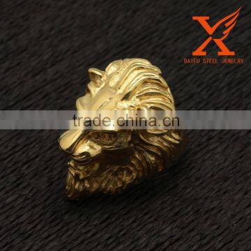 In Stock Cool Design Lion Head Hip Hop Rings Animal Head Fashion Finger Gold Rings With the Lion photo-4