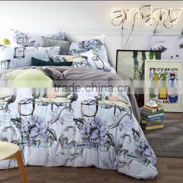 100% cotton new designed most comfortable knitted floral printing 4piece sheet set