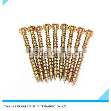 Flat Head Brass Plated Screws Coarse Thread Self Tapping Screws photo-3