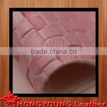 durable two-tone weave grain leather for decoration,background,bags