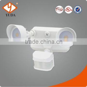 high quality manufacture die-cast aluminium double headlike-COB led motion sensor light