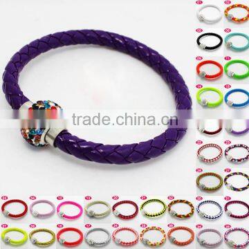 Ebay Leather Wristband Cuff Rhinestone Buckle Bracelet Wholesale photo-2