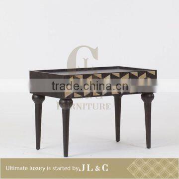 Nightstand furniture combine wood with antique mirror made by JL&C Furniture