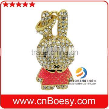 Metal Rabbit Shape Personal Gift Usb Memory Drive With Diamond photo-3