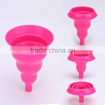 custom OEM rubber funnel various shapes and colors wholesale cute small collapsible silicone funnel