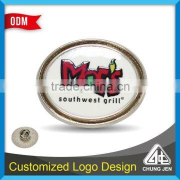 Advertising oval shape printed badges with customized logo