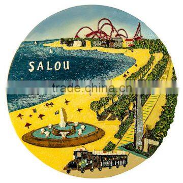 souvenir 3D ceramic decorative plate Spain. Salou (Diameter 17 cm)