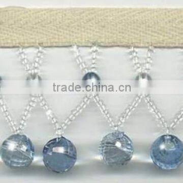 Shining Beaded Drop Tassel Fringe , lace for curtain decor