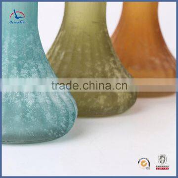 Good Quality Cheap Home Goods Vase Frosted Colored Long Neck Glass Vase photo-4