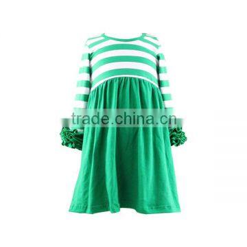 Wholesale children boutique baby girls dress new model girl dress icing ruffle sleeve dress