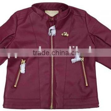 Baby Girl Fashion PU Jacket Stock