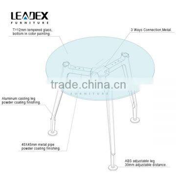 Factory Price Metal Base MDF Desktop Circular Office Desk photo-3