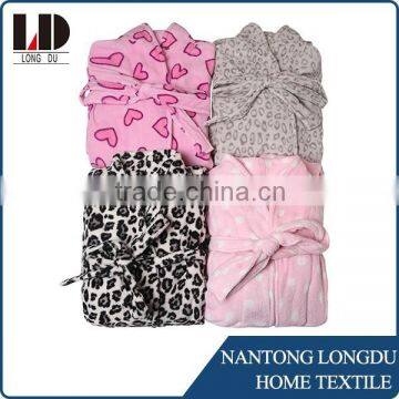 printing coral fleece bathrobe