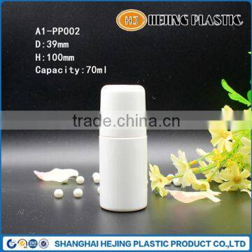 70ml white plastic pp roll on bottle for skin care use