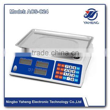 Colorful housing LED or LCD dual side display 4v or 6v battery 30kg Popular Electronic Price Computing price scale