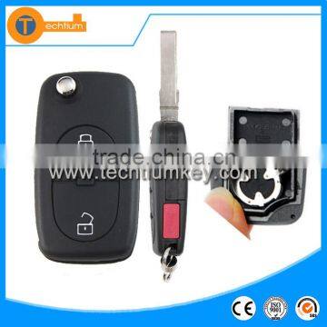 Folding flip key with 1616 small batty and logo car remote key case shell cover fob house for vw gol golf 3 4 5 6 passat