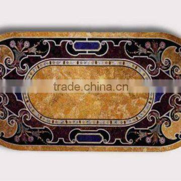 Pietra Dura Inlaid Marble Oval Shape Table Top